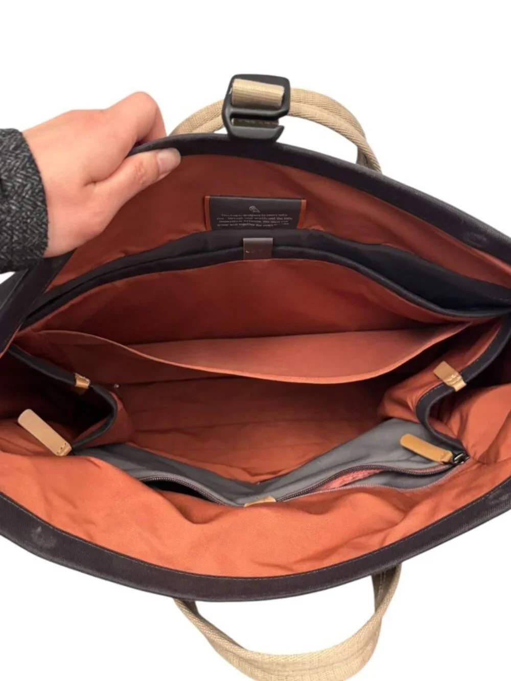 Bellroy Black Orange Canvas System Work Messenger Bag 18 x 13